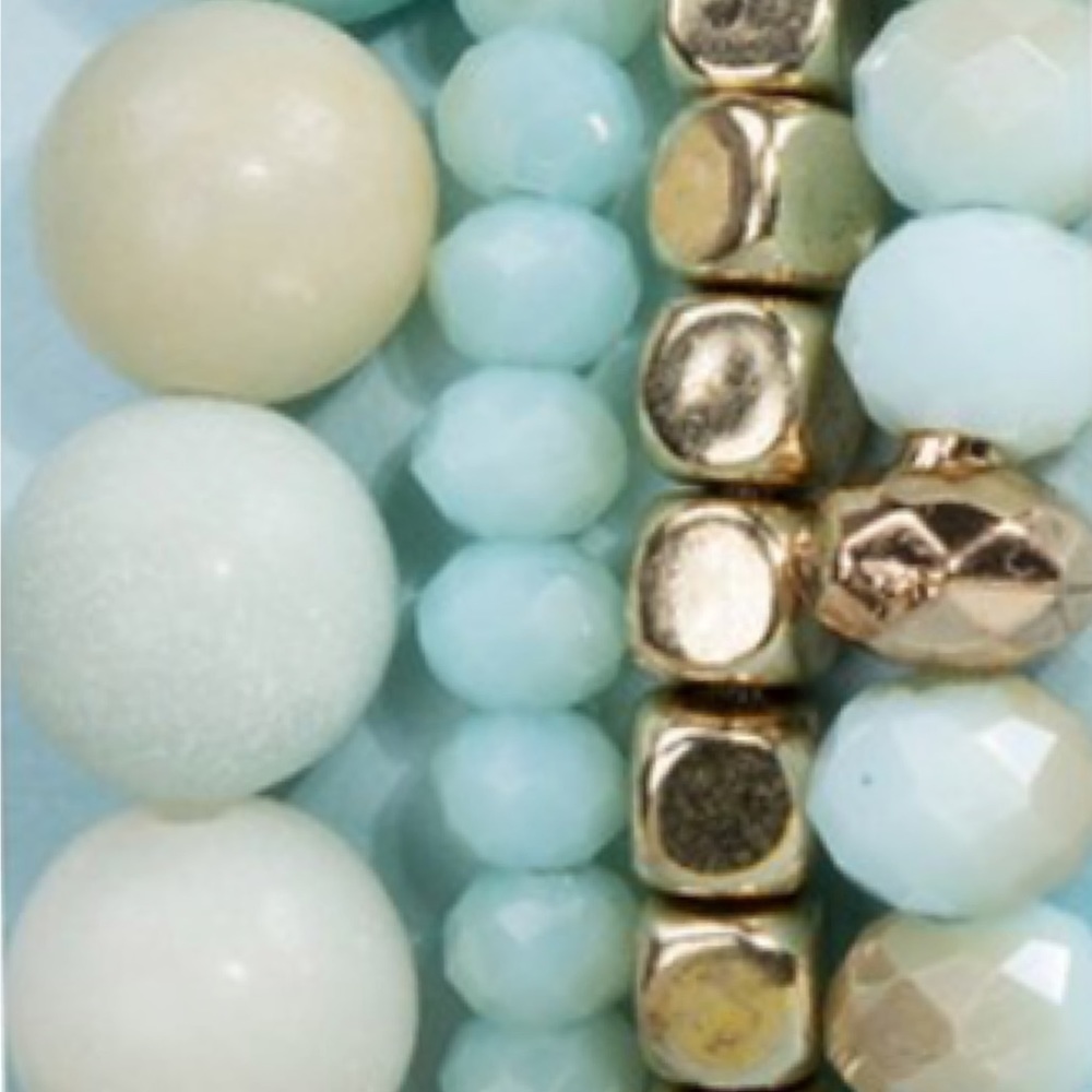 Amazonite Apple Watch Beaded Stretch Bracelet - Picture 4 of 8